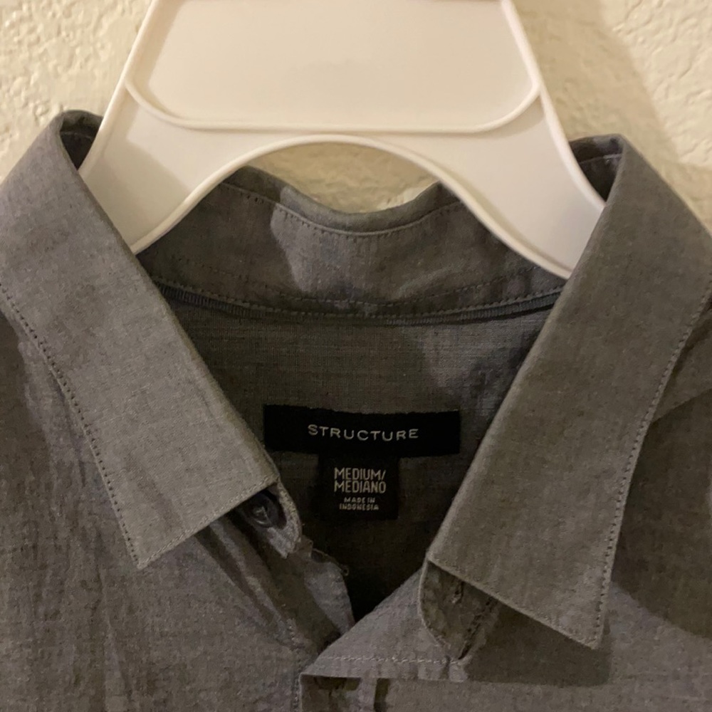 Structure button up short sleeve shirt